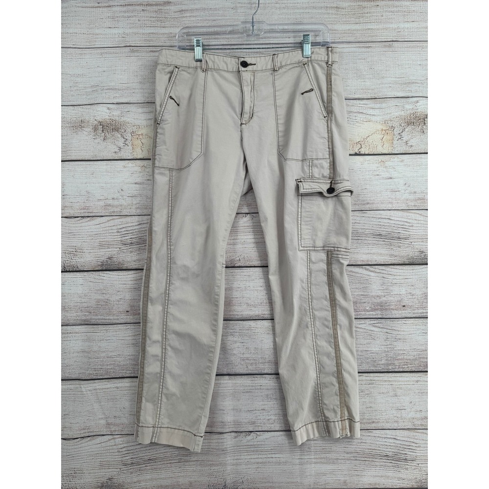 Hei Hei Cargo Pants Womens 10 Beige Utility Anthropologie Cropped Tapered